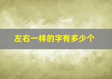 左右一样的字有多少个