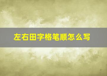 左右田字格笔顺怎么写