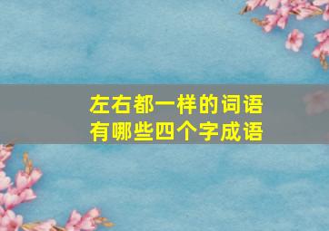 左右都一样的词语有哪些四个字成语