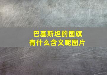 巴基斯坦的国旗有什么含义呢图片