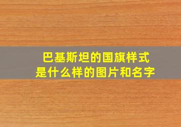 巴基斯坦的国旗样式是什么样的图片和名字