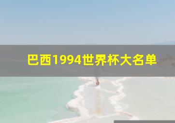 巴西1994世界杯大名单