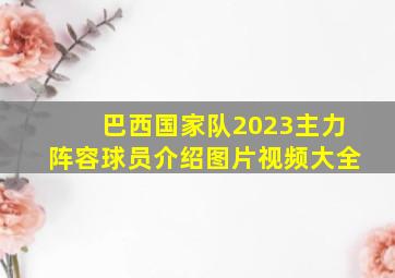 巴西国家队2023主力阵容球员介绍图片视频大全