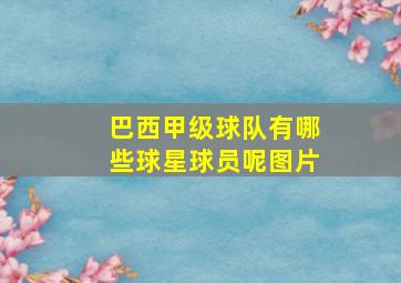 巴西甲级球队有哪些球星球员呢图片