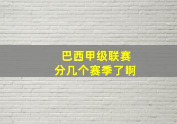 巴西甲级联赛分几个赛季了啊