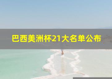 巴西美洲杯21大名单公布