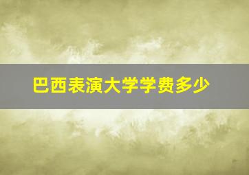 巴西表演大学学费多少