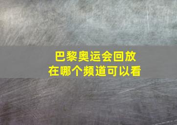 巴黎奥运会回放在哪个频道可以看