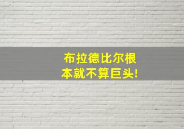 布拉德比尔根本就不算巨头!