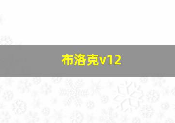 布洛克v12