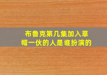 布鲁克第几集加入草帽一伙的人是谁扮演的