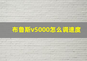 布鲁斯v5000怎么调速度