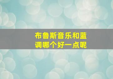 布鲁斯音乐和蓝调哪个好一点呢