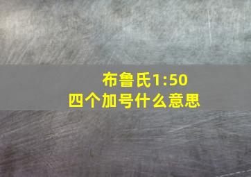 布鲁氏1:50四个加号什么意思