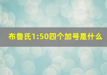 布鲁氏1:50四个加号是什么