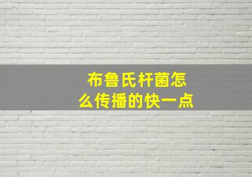 布鲁氏杆菌怎么传播的快一点