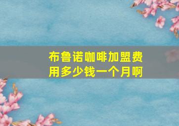 布鲁诺咖啡加盟费用多少钱一个月啊