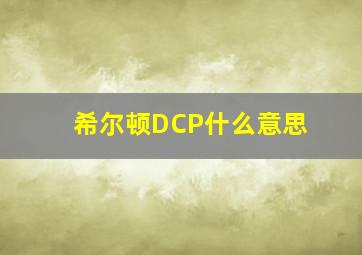 希尔顿DCP什么意思