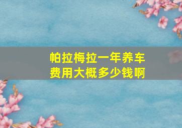 帕拉梅拉一年养车费用大概多少钱啊