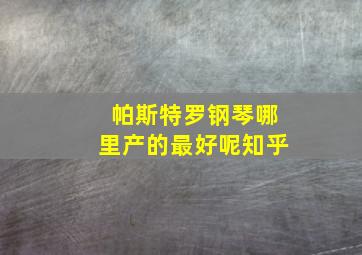 帕斯特罗钢琴哪里产的最好呢知乎