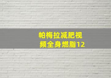 帕梅拉减肥视频全身燃脂12