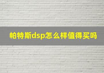 帕特斯dsp怎么样值得买吗