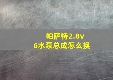 帕萨特2.8v6水泵总成怎么换