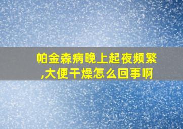 帕金森病晚上起夜频繁,大便干燥怎么回事啊