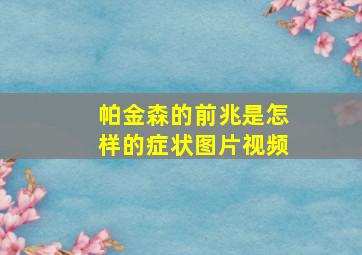 帕金森的前兆是怎样的症状图片视频