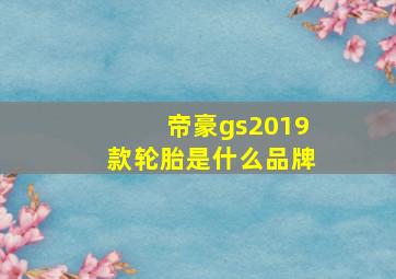 帝豪gs2019款轮胎是什么品牌