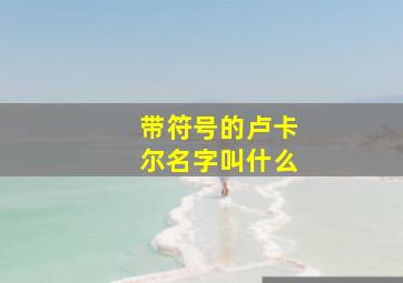 带符号的卢卡尔名字叫什么