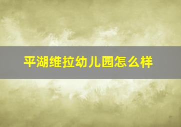 平湖维拉幼儿园怎么样