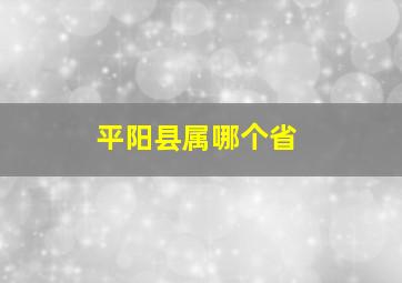 平阳县属哪个省