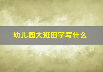 幼儿园大班田字写什么