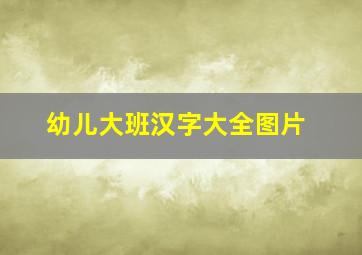 幼儿大班汉字大全图片