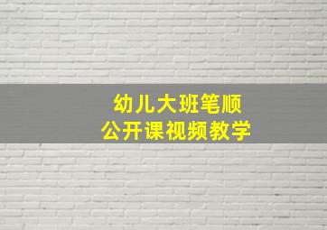 幼儿大班笔顺公开课视频教学