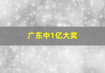 广东中1亿大奖