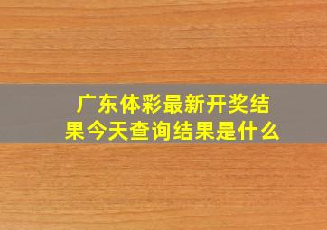 广东体彩最新开奖结果今天查询结果是什么