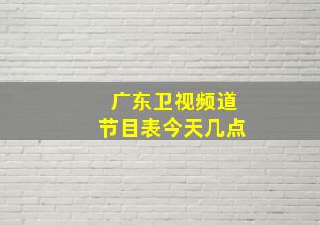 广东卫视频道节目表今天几点