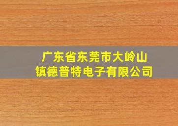 广东省东莞市大岭山镇德普特电子有限公司