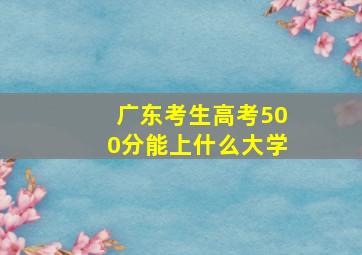 广东考生高考500分能上什么大学