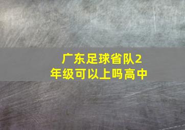 广东足球省队2年级可以上吗高中