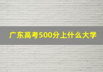 广东高考500分上什么大学