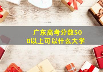 广东高考分数500以上可以什么大学