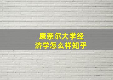 康奈尔大学经济学怎么样知乎