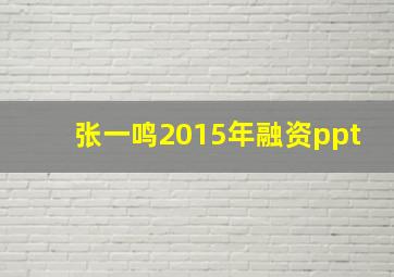 张一鸣2015年融资ppt