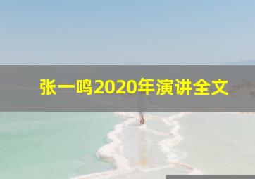 张一鸣2020年演讲全文