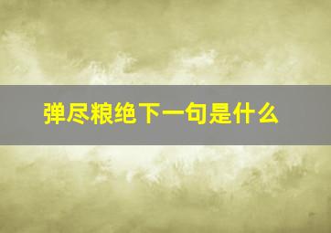 弹尽粮绝下一句是什么