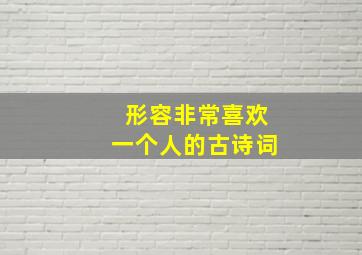 形容非常喜欢一个人的古诗词