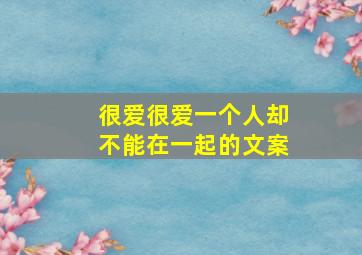 很爱很爱一个人却不能在一起的文案